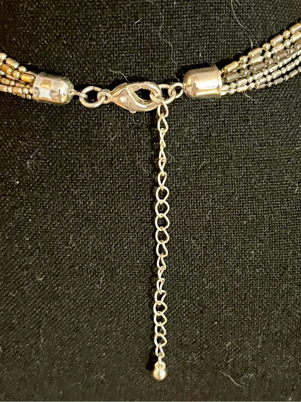 Modern Silver Multi Strand Fluid Chain Lariat Necklace Statement Knot Tassel Fri
